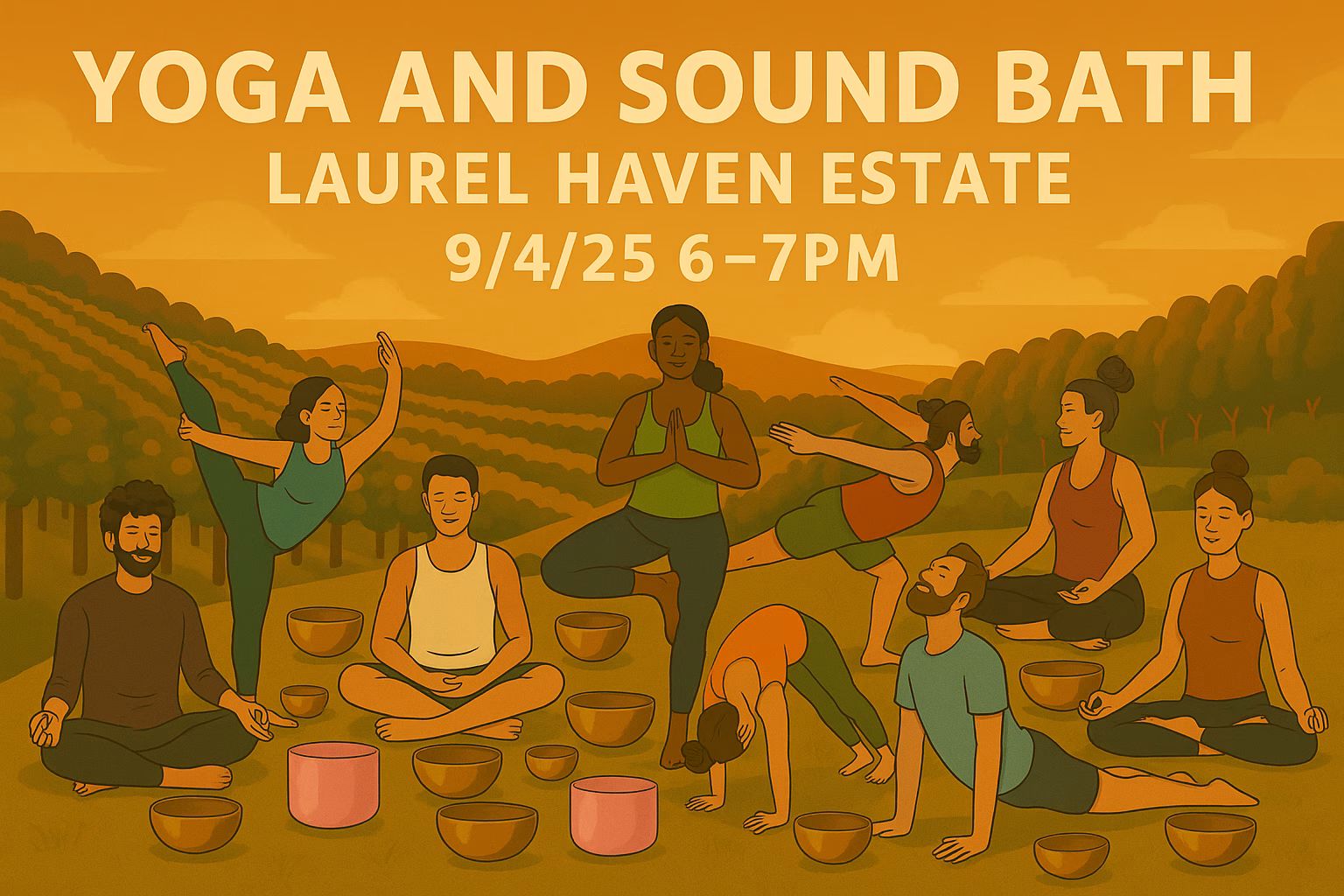 Yoga and Sound Bath at Laurel Haven Estate