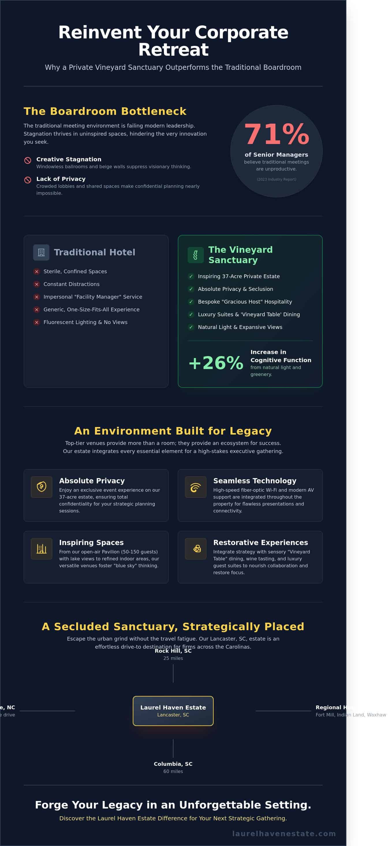 Corporate Retreat Venues in South Carolina: Elevate Your Team at Laurel Haven Estate