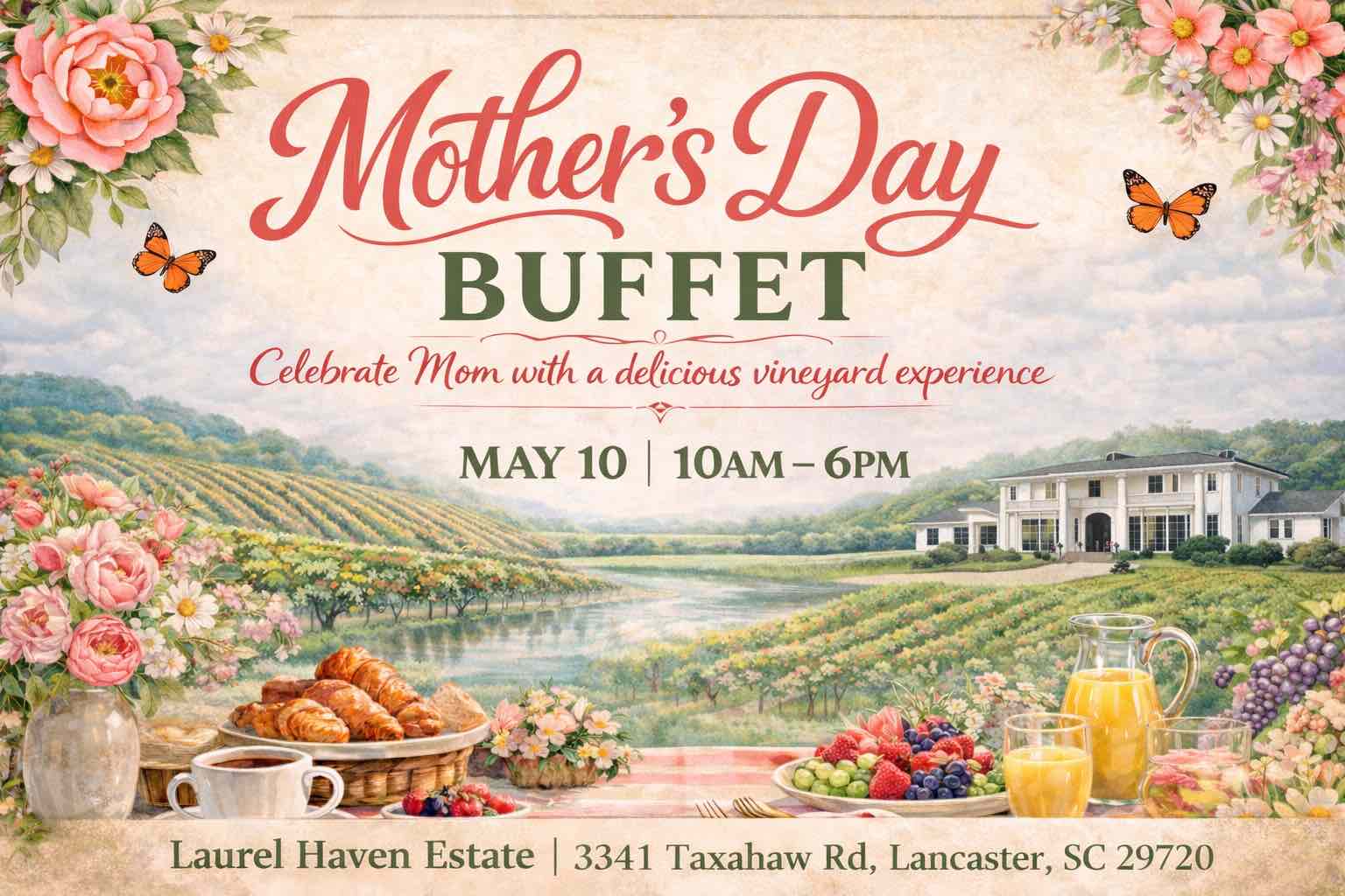 Mother's Day Buffet at Laurel Haven Estate
