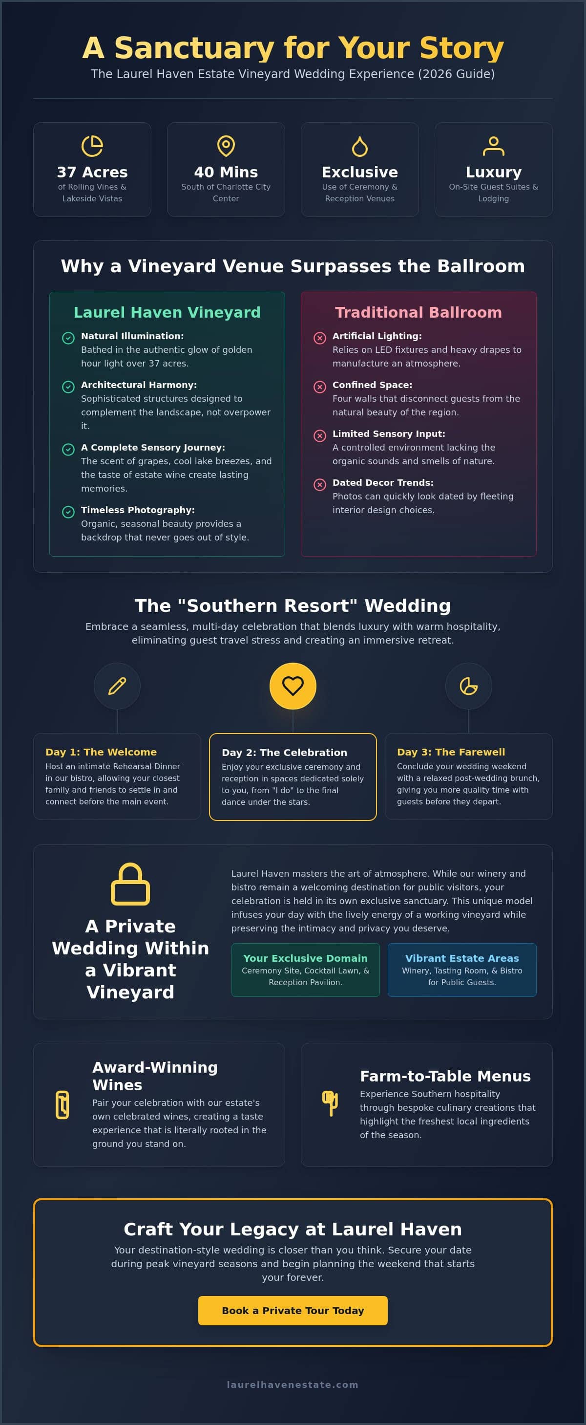 Enchanting Vineyard Wedding Venue near Charlotte NC: The 2026 Guide to Laurel Haven Estate